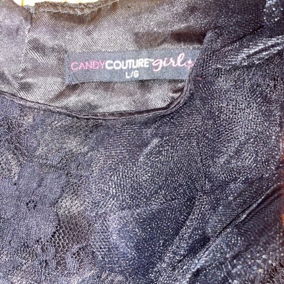 Candy Couture Black Lace Party Formal Prom Graduation Dress - Picture 3 of 9